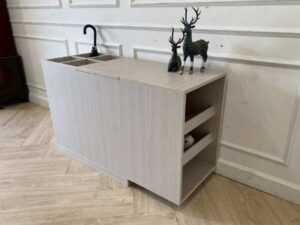 Gray sofa side cabinet, modern style