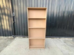 White wooden shelving unit