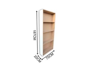 White wooden shelving unit