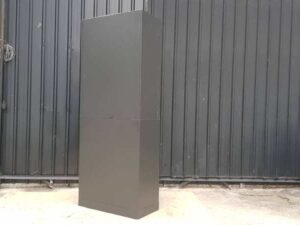 2-Drawer Steel File Cabinet with 2 Opening and 2 Sliding Doors, Black, 230 cm, Okamura Brand