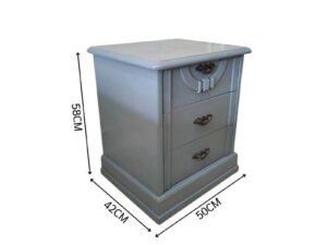 Classic Gray 3-Drawer Bedside Table