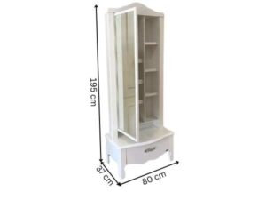 White dressing table with 1 drawer and storage compartment, Koncept brand.
