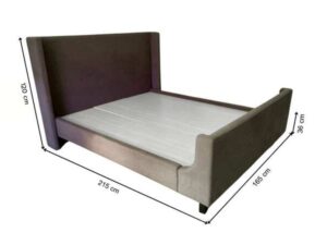 5-foot bed, S.B. FURNITURE brand, dark gray color.