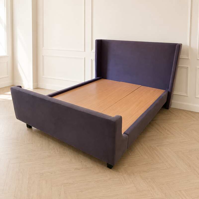 5-foot bed, S.B. FURNITURE brand, dark gray color.