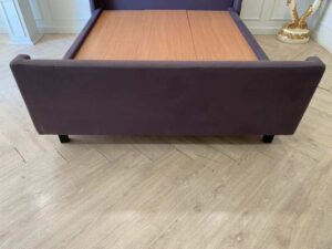 5-foot bed, S.B. FURNITURE brand, dark gray color.