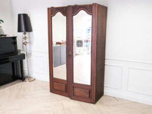 Mahogany wardrobe With mirror, 2 doors, 1 drawer, imported from Europe._YY2PERRU30