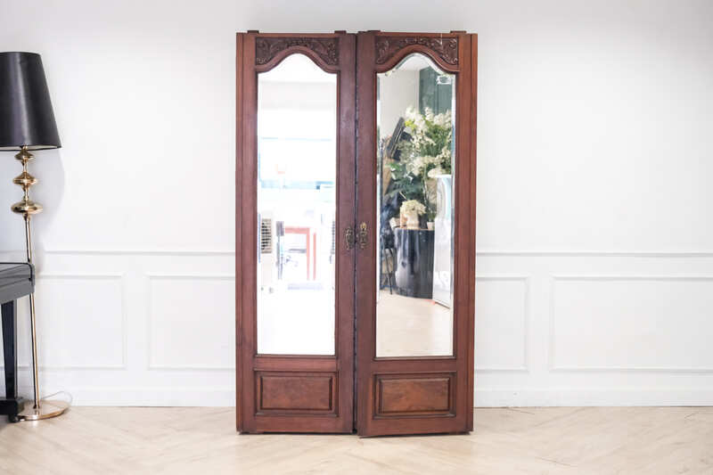 Mahogany wardrobe With mirror, 2 doors, 1 drawer, imported from Europe._YY2PERRU30