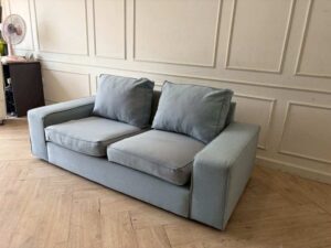 Two-seater sofa, fabric upholstery, bluish-gray color, IKEA KIVIK series. (1)