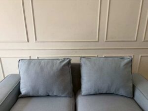 Two-seater sofa, fabric upholstery, bluish-gray color, IKEA KIVIK series. (1)
