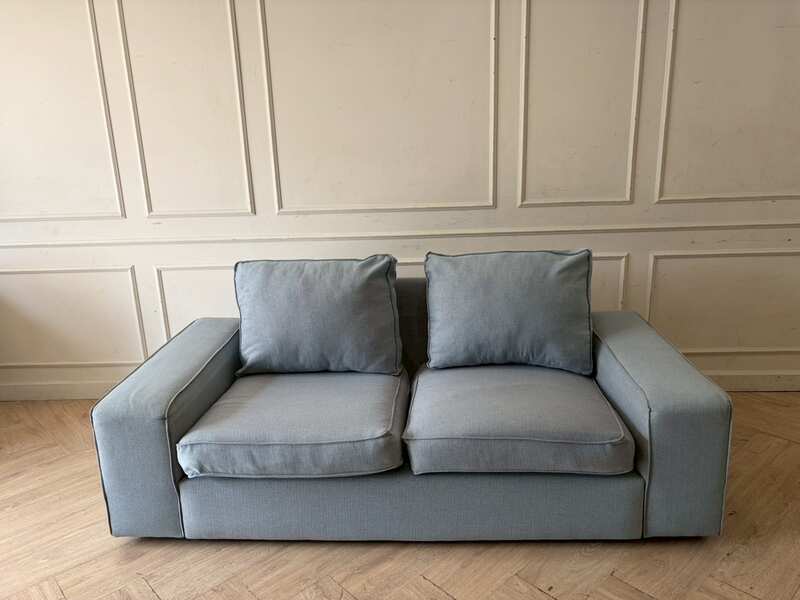 Two-seater sofa, fabric upholstery, bluish-gray color, IKEA KIVIK series. (1)