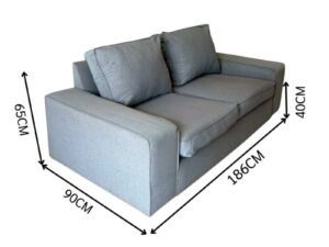Two-seater sofa, fabric upholstery, bluish-gray color, IKEA KIVIK series. (1)