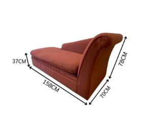 2+1 seater sofa set, upholstered in pinkish-orange fabric, Corner Wedge model.