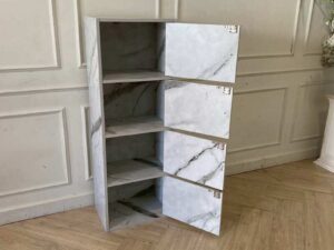 Wooden Filing Cabinet/Storage Cabinet with 4 Doors, Grey and Brown