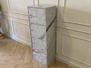 Wooden Filing Cabinet/Storage Cabinet with 4 Doors, Grey and Brown