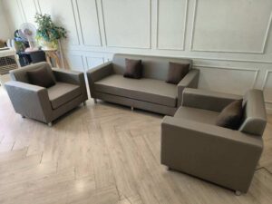 Minimal Modern Sofa Set (3+1+1) – Grey