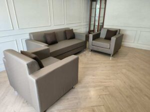 Minimal Modern Sofa Set (3+1+1) – Grey