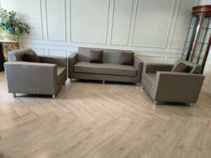 Minimal Modern Sofa Set (3+1+1) – Grey