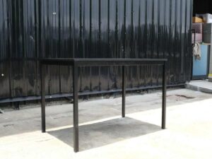 Multi-purpose table Black wood pattern top Black steel leg frame_ZG27PGFR24
