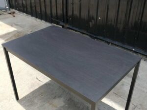 Multi-purpose table Black wood pattern top Black steel leg frame_ZG27PGFR24