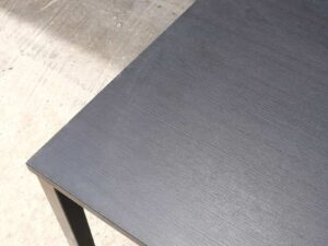 Multi-purpose table Black wood pattern top Black steel leg frame_ZG27PGFR24