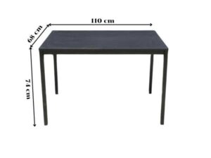 Multi-purpose table Black wood pattern top Black steel leg frame_ZG27PGFR24