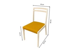 Chair frame wooden upholstery fabric yellow