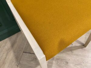 Chair frame wooden upholstery fabric yellow