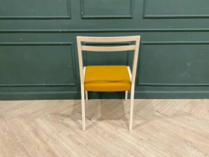 Chair frame wooden upholstery fabric yellow