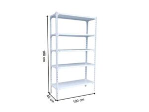 5-Shelf Steel Shelving Unit, White