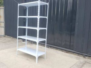 5-Shelf Steel Shelving Unit, White
