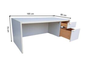 2-drawer desk, gray MDF frame, 75 cm high