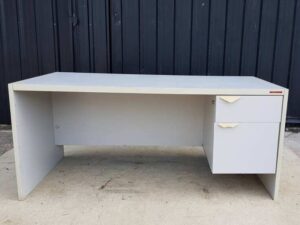 2-drawer desk, gray MDF frame, 75 cm high