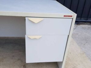 2-drawer desk, gray MDF frame, 75 cm high