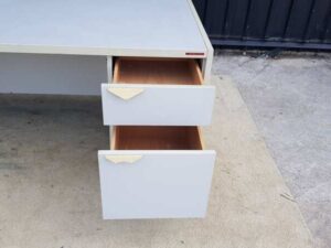 2-drawer desk, gray MDF frame, 75 cm high