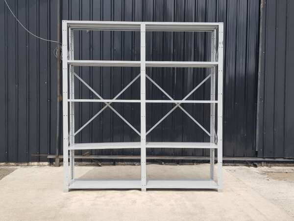 5-shelf steel shelf, 2 compartments, gray