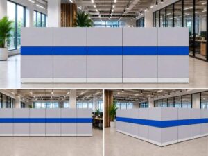 Double-layered partition, completely opaque.