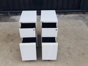 White 2-drawer filing cabinet, ROCKWORTH brand