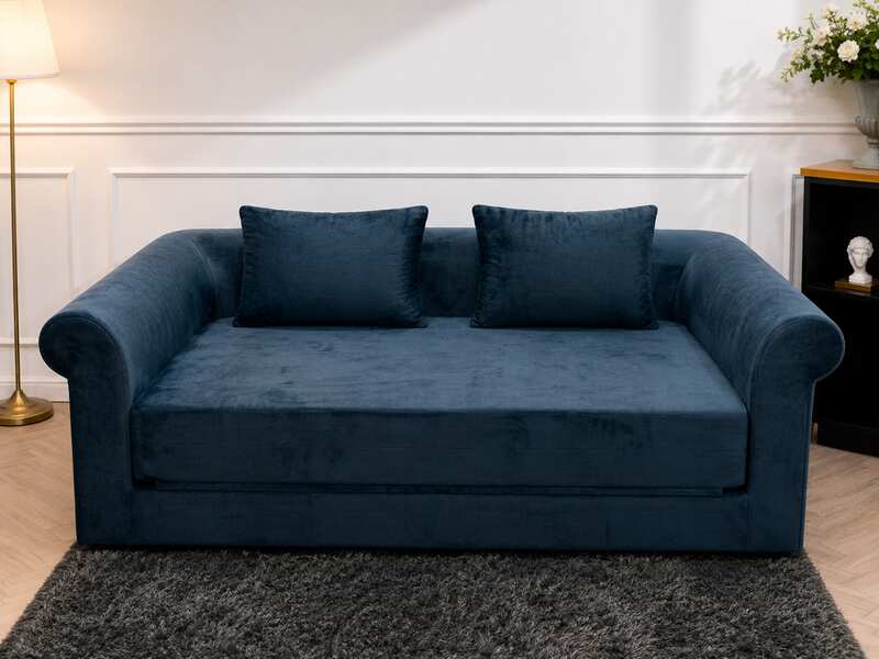 Velvet Sofa Bed with Adjustable Backrest (Brand New)_RTGYCXYMU5_1954IMWYXN