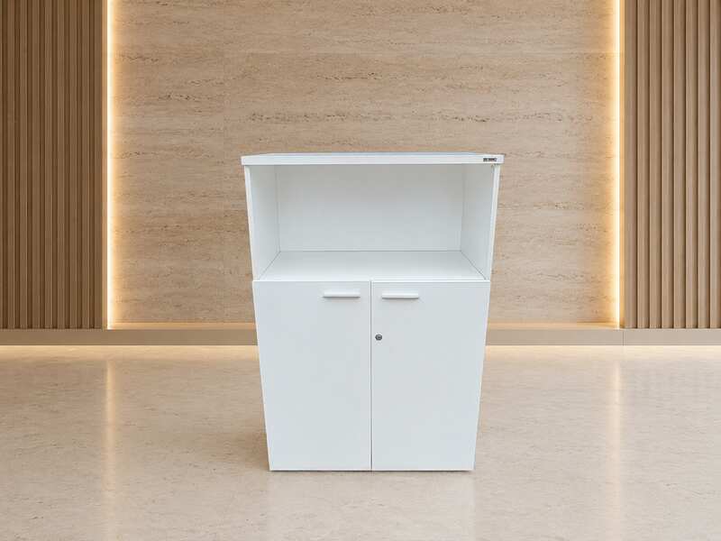 FURRADEC White 2-Door Cabinet with 1 Shelf