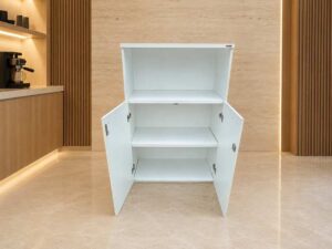 FURRADEC White 2-Door Cabinet with 1 Shelf