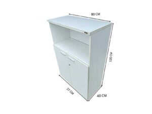 FURRADEC White 2-Door Cabinet with 1 Shelf