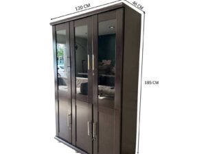 Wooden cabinet with glass doors (3-door model)