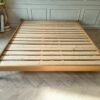 6-Foot Solid Oak Bed, Low Platform Design without Headboard, Natural Wood Finish, with Wooden Slat Base