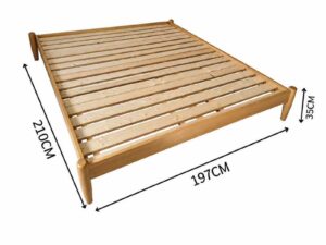 6-Foot Solid Oak Bed, Low Platform Design without Headboard, Natural Wood Finish, with Wooden Slat Base