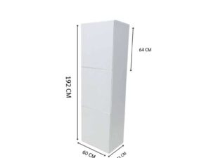 Tall 3-door cabinet, white