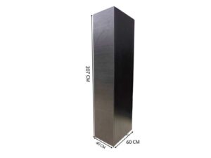 Tall black cabinet with 2 shelves