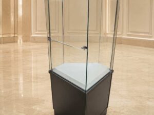 Tall Pentagonal Glass Display Cabinet