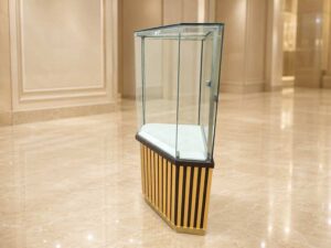 Tall Pentagonal Glass Display Cabinet