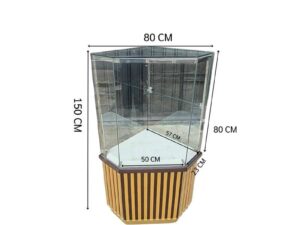 Tall Pentagonal Glass Display Cabinet