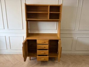 Teak display cabinet with 2 doors and 4 drawers (1)